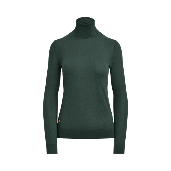 Deep Pine Silk-Blend Roll Neck Lauren 2