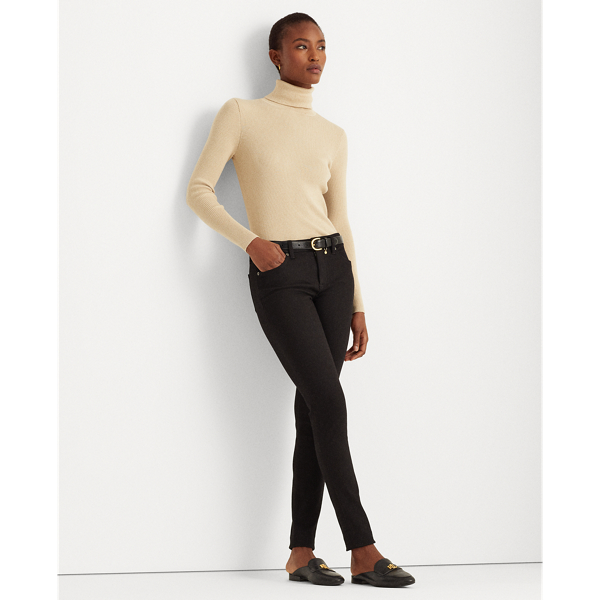 Pull &agrave; col roul&eacute; c&ocirc;tel&eacute; Lauren en Lurex champagne 4