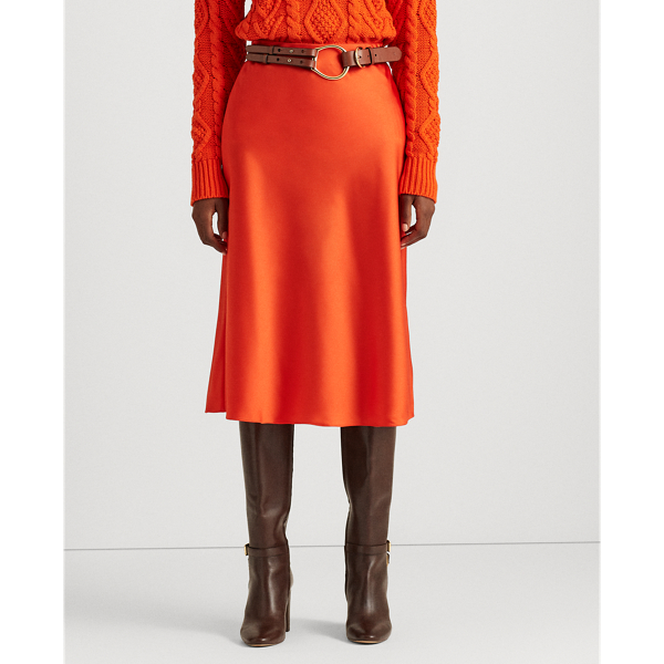 Dusk Orange Satin Skirt Lauren 4