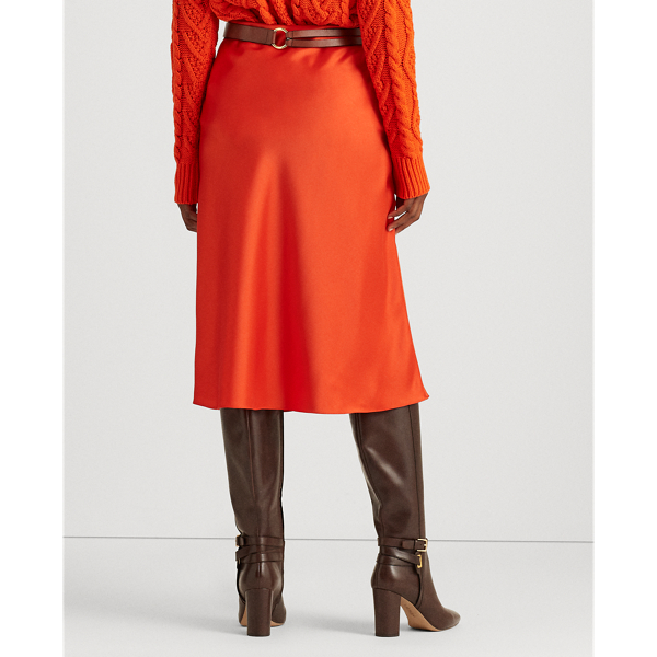 Dusk Orange Satin Skirt Lauren 5
