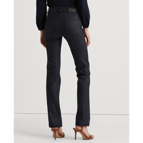Coated Navy Wash Mid-Rise Straight Jean Lauren 5