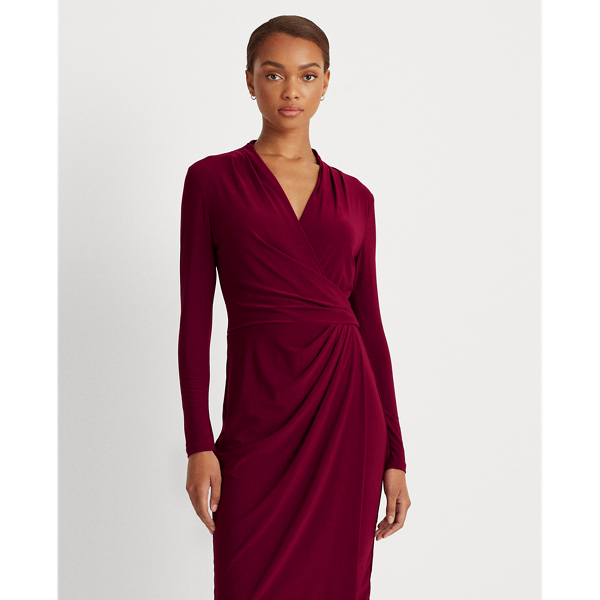 Vestido de punto con plisado Lauren en Granate carmes&iacute; 3