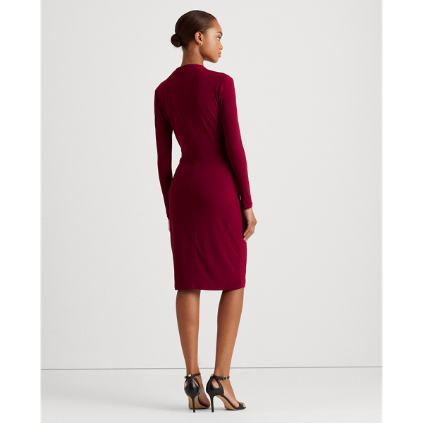Vestido de punto con plisado Lauren en Granate carmes&iacute; 4
