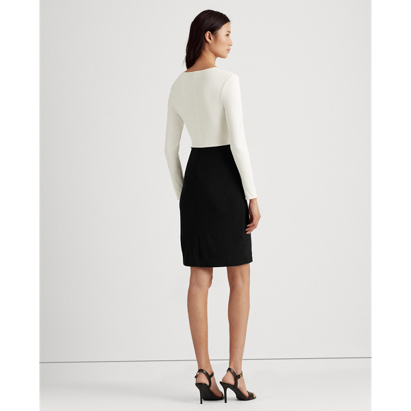 Black/Lauren White Two-Tone Jersey Dress Lauren 5