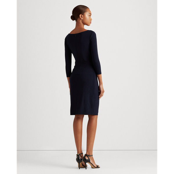 Lighthouse Navy Twisted-Knot Jersey Dress Lauren 5