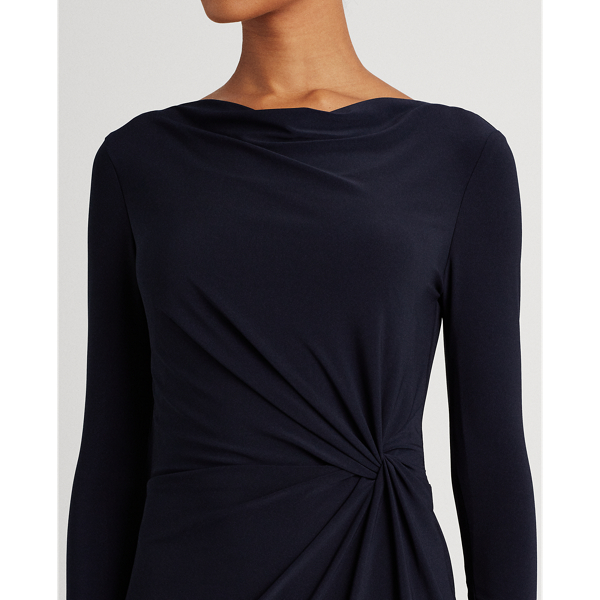 Lighthouse Navy Twisted-Knot Jersey Dress Lauren 6