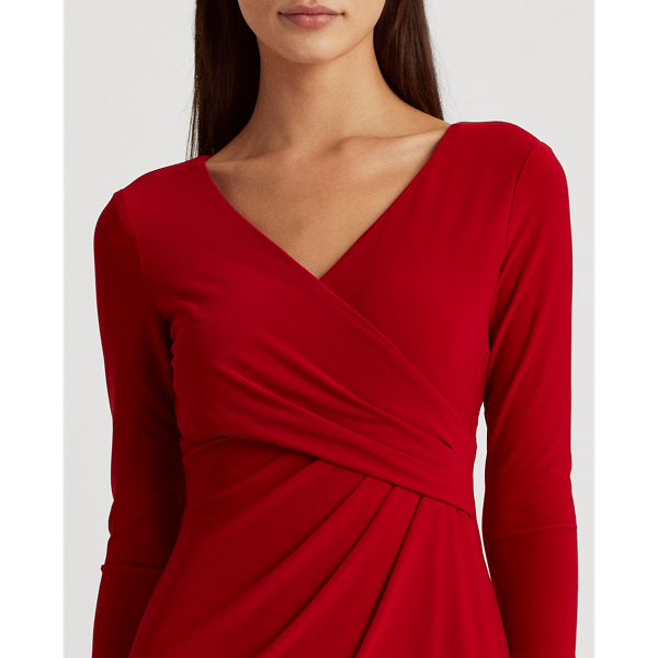 Lipstick Red Jersey Surplice Dress Lauren 5