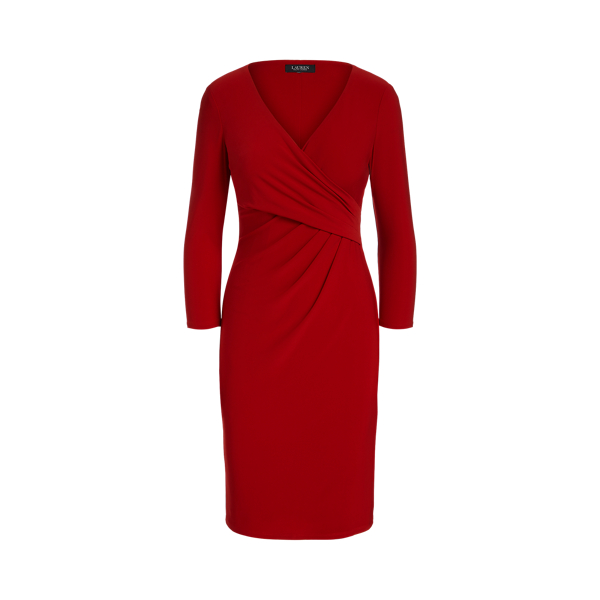 Lipstick Red Jersey Surplice Dress Lauren 2