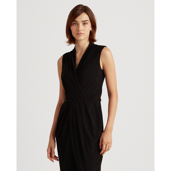 Black Pleated Jersey Jumpsuit Lauren 4