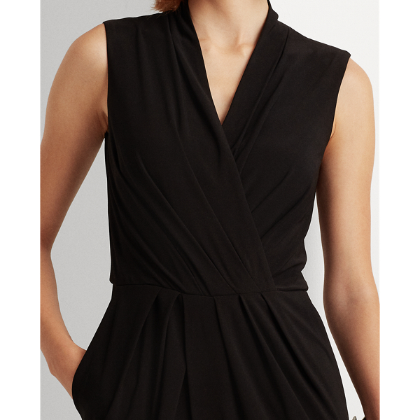 Black Pleated Jersey Jumpsuit Lauren 6