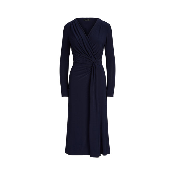 Lighthouse Navy Shirred Jersey Midi Dress Lauren 2