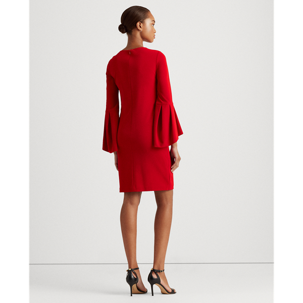 Lakehouse Red Jersey Bell-Sleeve Dress Lauren 5