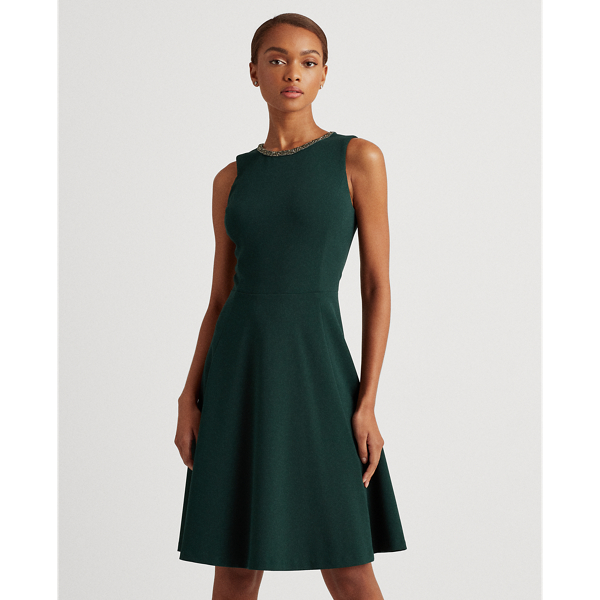 &Auml;rmelloses Jerseykleid Lauren in Tiefes Kiefer 3