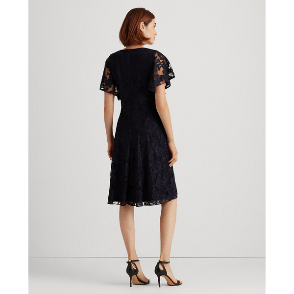 Lighthouse Navy Floral Flutter-Sleeve Dress Lauren 5