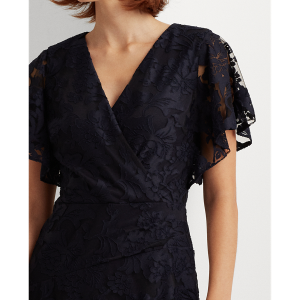 Lighthouse Navy Floral Flutter-Sleeve Dress Lauren 6