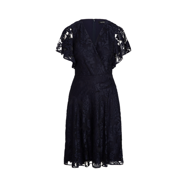 Lighthouse Navy Floral Flutter-Sleeve Dress Lauren 2