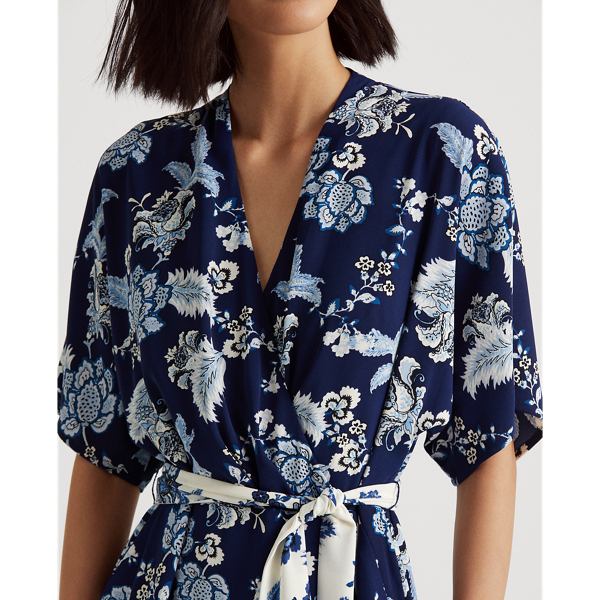 Cr&ecirc;pe-Kleid mit Blumenmuster Lauren in Royal/Blau/Multi 6