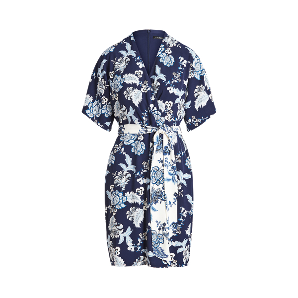 Cr&ecirc;pe-Kleid mit Blumenmuster Lauren in Royal/Blau/Multi 2