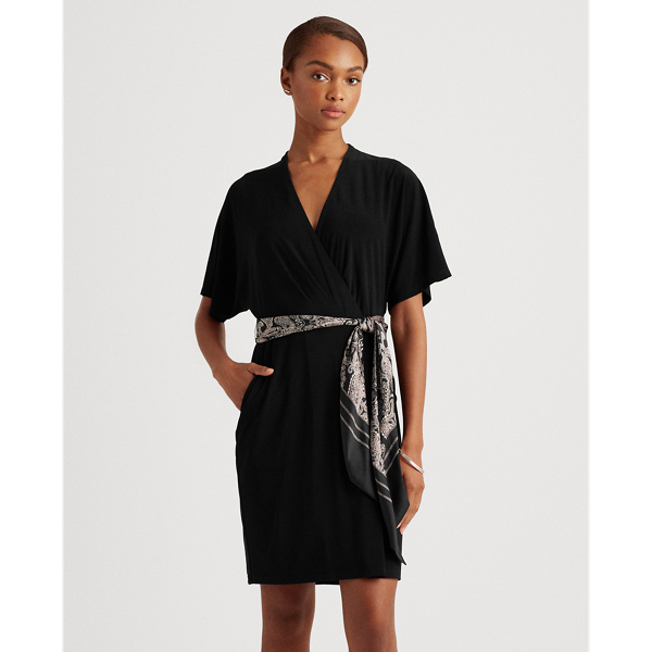 Jerseykleid in Wickel-Optik Lauren in Schwarz 4