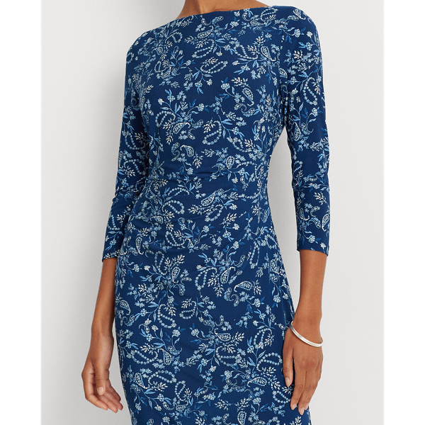 Paisley Ruched Jersey Dress for Women Ralph Lauren® GE