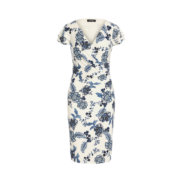 Floral Jersey Surplice Dress Lauren in 1