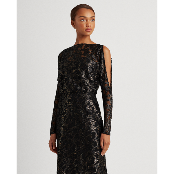Black Cold-Shoulder Midi Dress Lauren 4