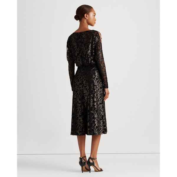 Black Cold-Shoulder Midi Dress Lauren 5