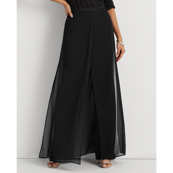Black Georgette-Jersey Straight Trouser Lauren 4