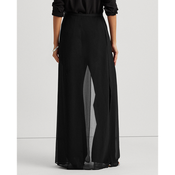 Black Georgette-Jersey Straight Trouser Lauren 5