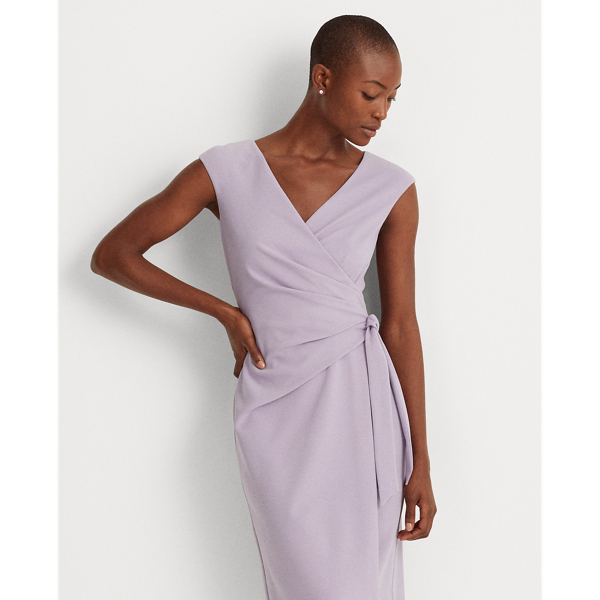 Crepe Wrap-Style Dress Lauren em Dutch Lavender 4