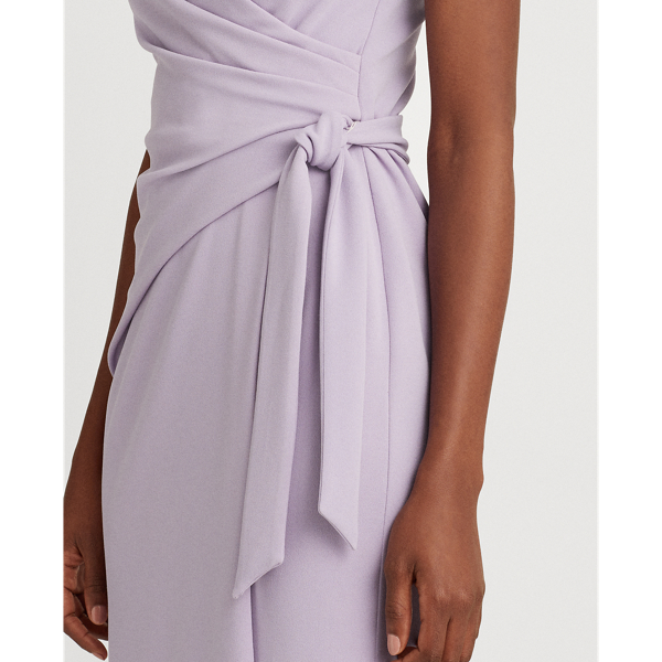 Crepe Wrap-Style Dress Lauren em Dutch Lavender 6