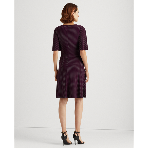 Polka-Dot Jersey Dress Lauren in Raisin/Lemon Ivory 5