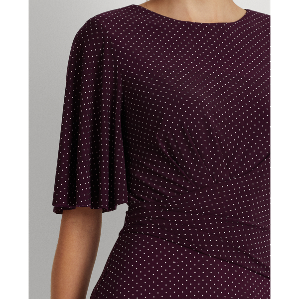Polka-Dot Jersey Dress Lauren in Raisin/Lemon Ivory 6