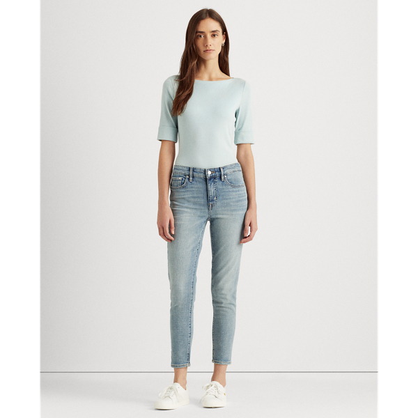 Celadon Mist Cotton-Blend Boatneck Top Lauren 4
