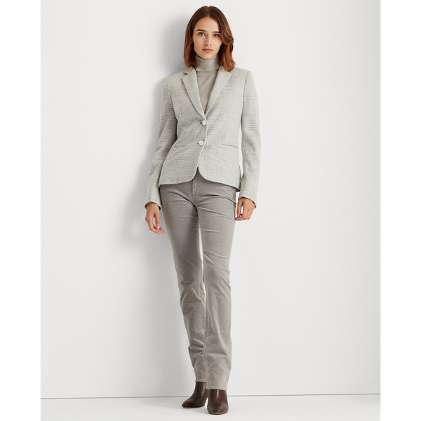 Plaid Jacquard Blazer Lauren em Pearl Grey/Mas Cream 4