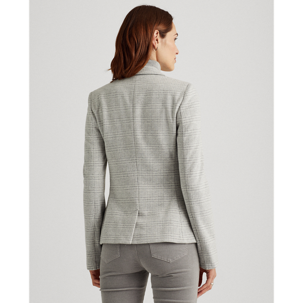 Plaid Jacquard Blazer Lauren em Pearl Grey/Mas Cream 5