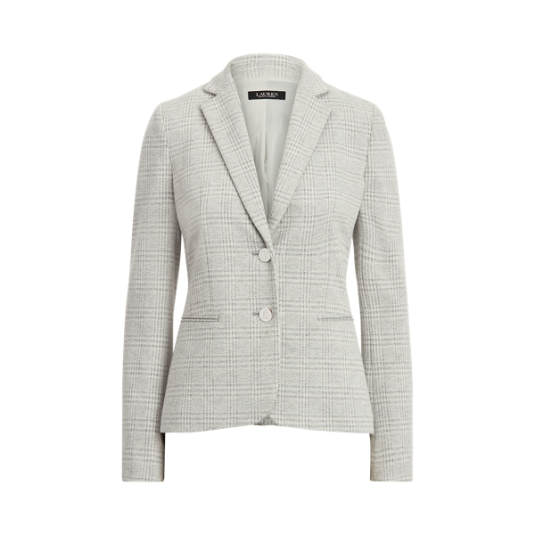 Plaid Jacquard Blazer Lauren em Pearl Grey/Mas Cream 2