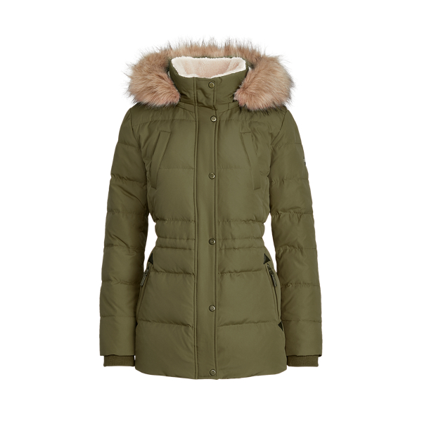 Interior-Drawstring Down Coat Lauren Petite em 1