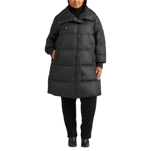 Black Quilted Down Coat Lauren Woman 3