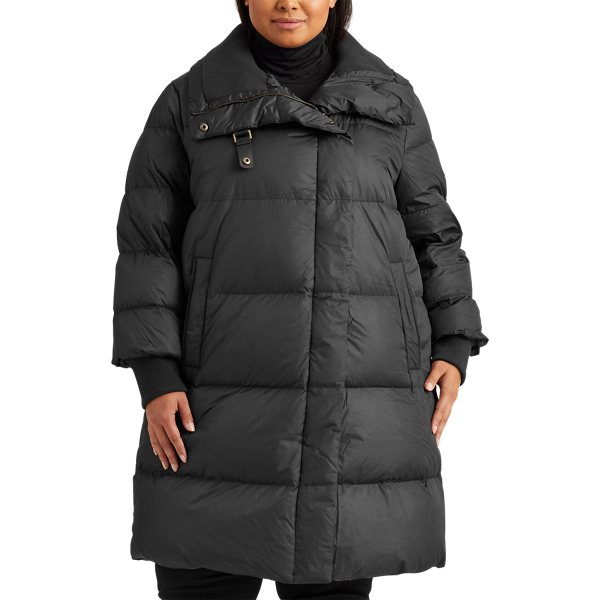 Black Quilted Down Coat Lauren Woman 4