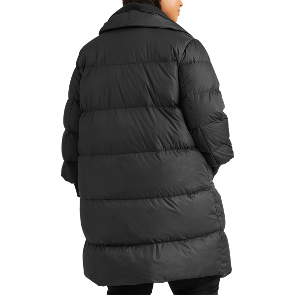Black Quilted Down Coat Lauren Woman 5