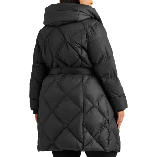 Black Belted Down Coat Lauren Woman 5