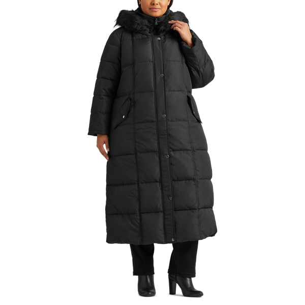 Black Quilted Down Maxi Coat Lauren Woman 3