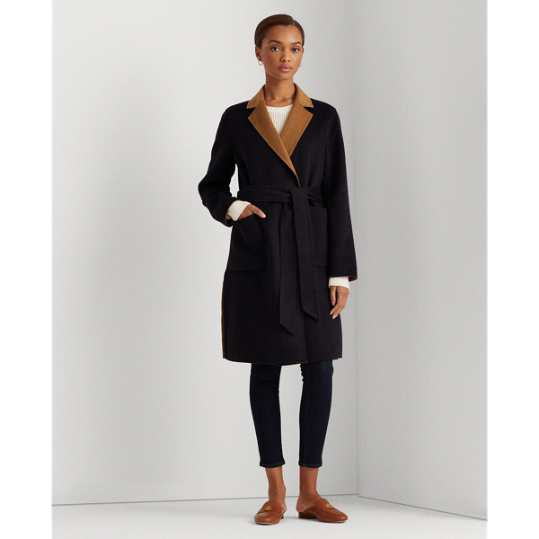 Dark Navy/New Vicuna Reversible Wool-Blend Coat Lauren 4