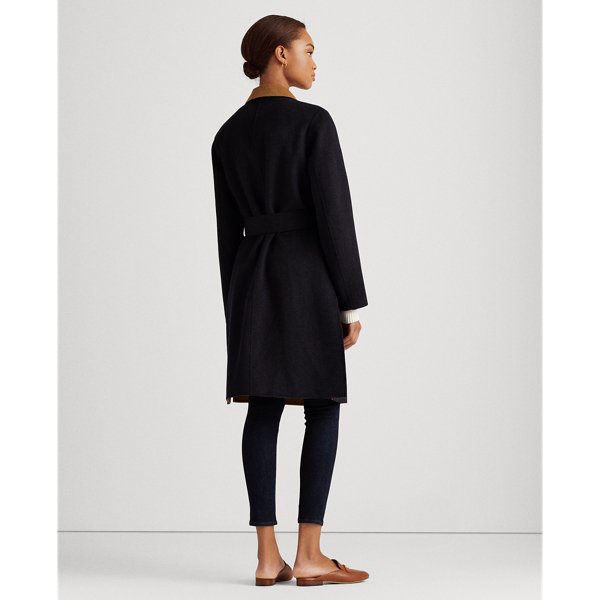 Dark Navy/New Vicuna Reversible Wool-Blend Coat Lauren 5