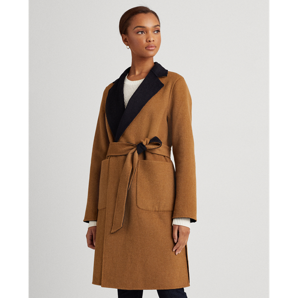 Dark Navy/New Vicuna Reversible Wool-Blend Coat Lauren 7