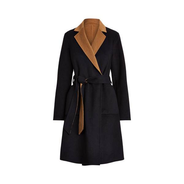Grey/Blue Reversible Wool-Blend Coat Lauren 1