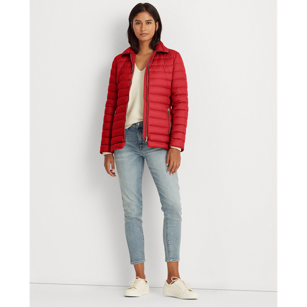 Red Short Packable Down Jacket Lauren 3