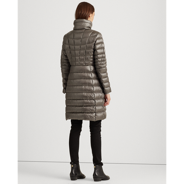 Pewter Quilted Mockneck Coat Lauren 5