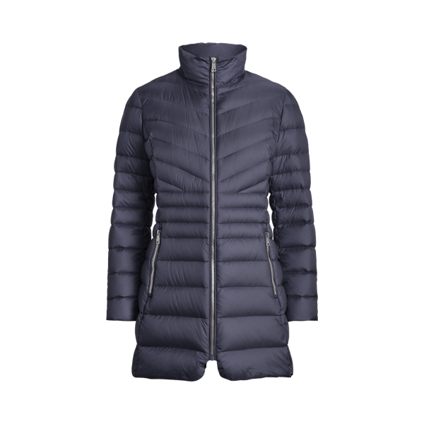 Velvet-Mockneck Down Coat Lauren 1
